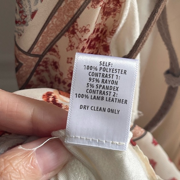 BAILEY 44 Toubakal Chiffon Halter Floral High Low Bohemian Cream Brown Leather M - Picture 12 of 12